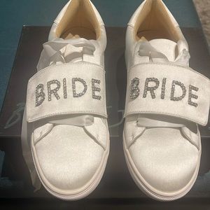White Satin Bride Sneakers